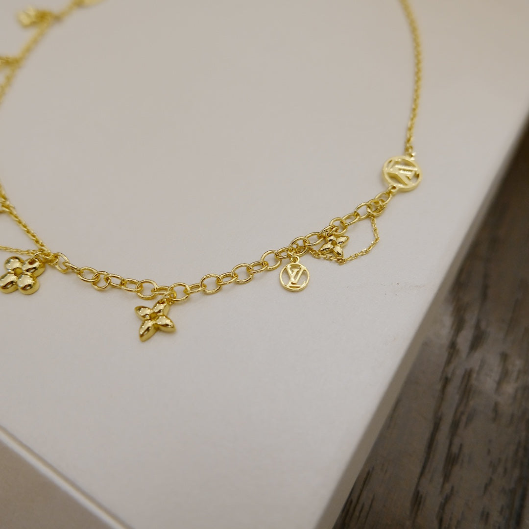 [Clover-Jewelry]BLOOMING SUPPLE NECKLACE BRASS