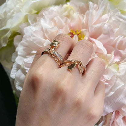 [Clover-Jewelry]HM KELLY CLOCHETTE DOUBLE RING IN  WITH DIAMONDS