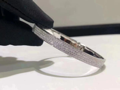 [Clover-Jewelry]HM KELLY BRACELET IN SILVER AND FULL PAVE DIAMOND