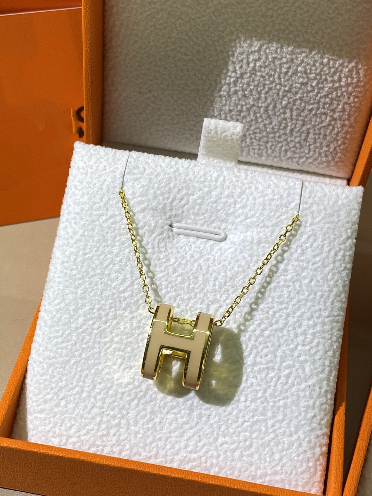 [Clover-Jewelry]HM CLIC YELLOW ENAMEL GOLD NECKLACE