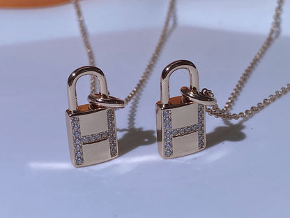 [Clover-Jewelry]HM ADVANCED NICHE LOCK HEAD NECKLACE DIAMONDS