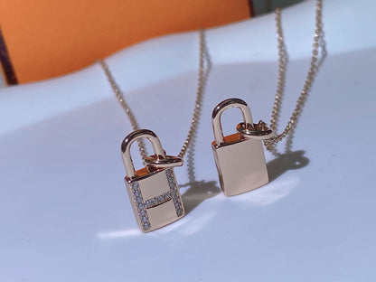 [Clover-Jewelry]HM ADVANCED NICHE LOCK HEAD NECKLACE DIAMONDS