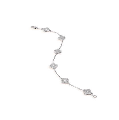 [Clover-Jewelry]CLOVER 6 MOTIF SILVER DIAMOND BRACELET