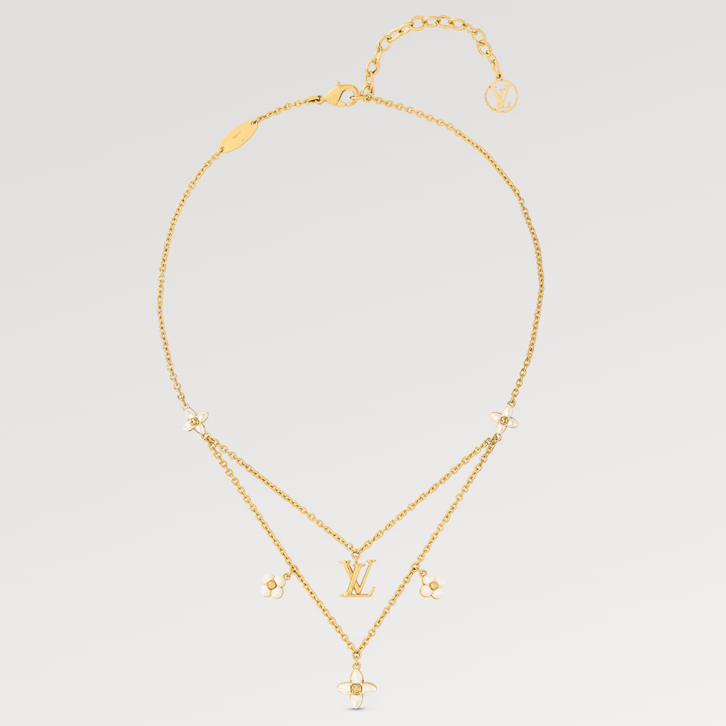 [Clover-Jewelry]FLOWERGRAM GOLD MOP DOUBLE ROW NECKLACE