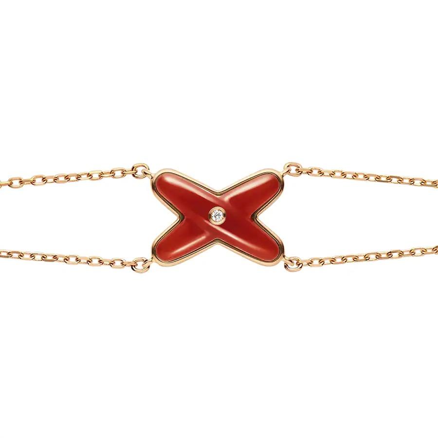 [Clover-Jewelry]JEUX BRACELET CARNELIAN PINK GOLD 1 DIAMOND