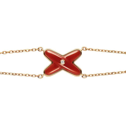 [Clover-Jewelry]JEUX BRACELET CARNELIAN PINK GOLD 1 DIAMOND