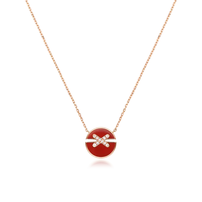 [Clover-Jewelry]JEUX DE ROSE GOLD DIAMOND NECKLACE