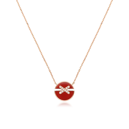 [Clover-Jewelry]JEUX DE ROSE GOLD DIAMOND NECKLACE