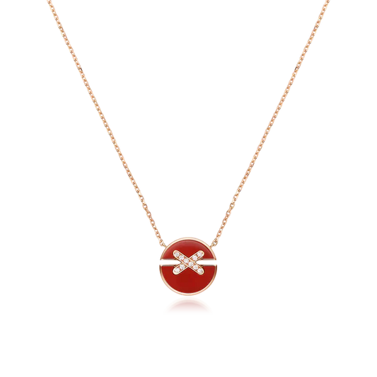 [Clover-Jewelry]JEUX DE ROSE GOLD DIAMOND NECKLACE