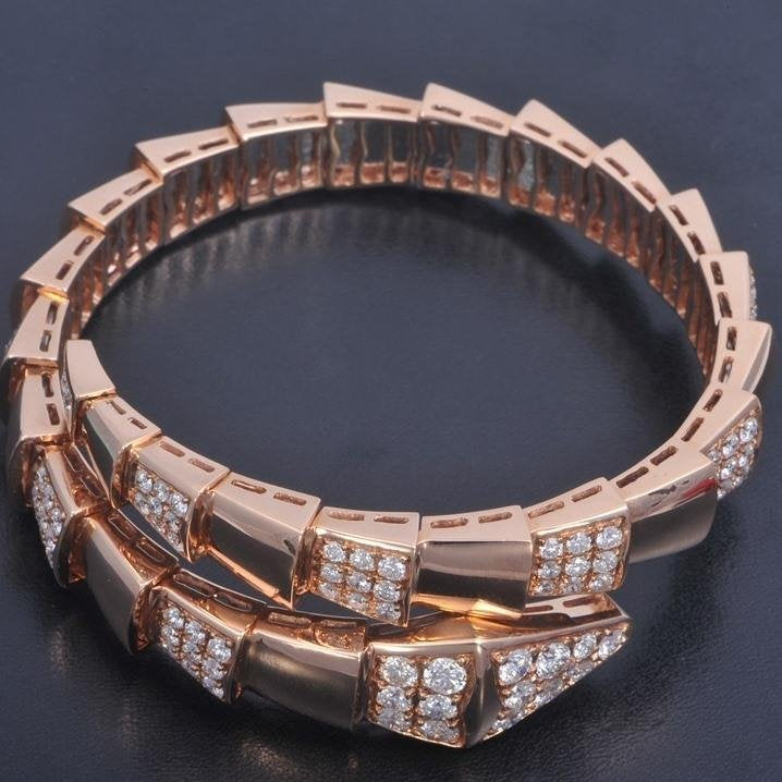 [Clover-Jewelry]SERPENTI WIDE BRACELET PINK GOLD DIAMOND