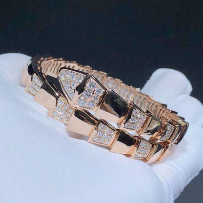 [Clover-Jewelry]SERPENTI WIDE BRACELET PINK GOLD DIAMOND