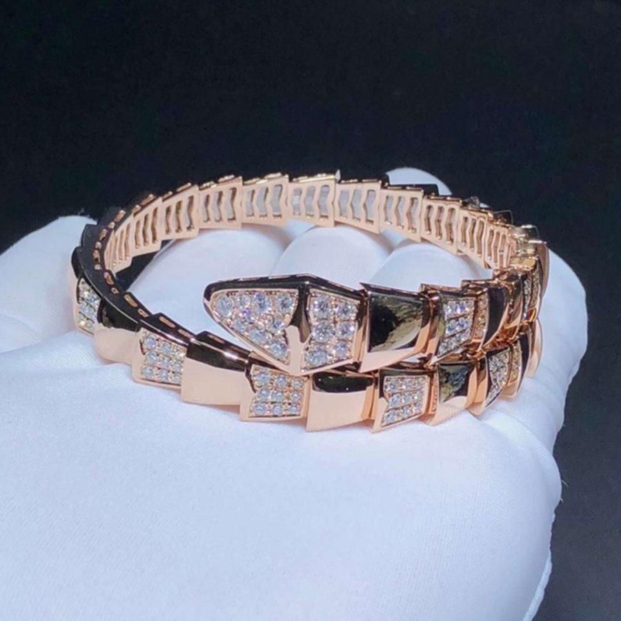 [Clover-Jewelry]SERPENTI WIDE BRACELET PINK GOLD DIAMOND