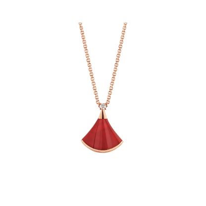 [Clover-Jewelry]DREAM NECKLACE CARNELIAN 1 DIAMOND