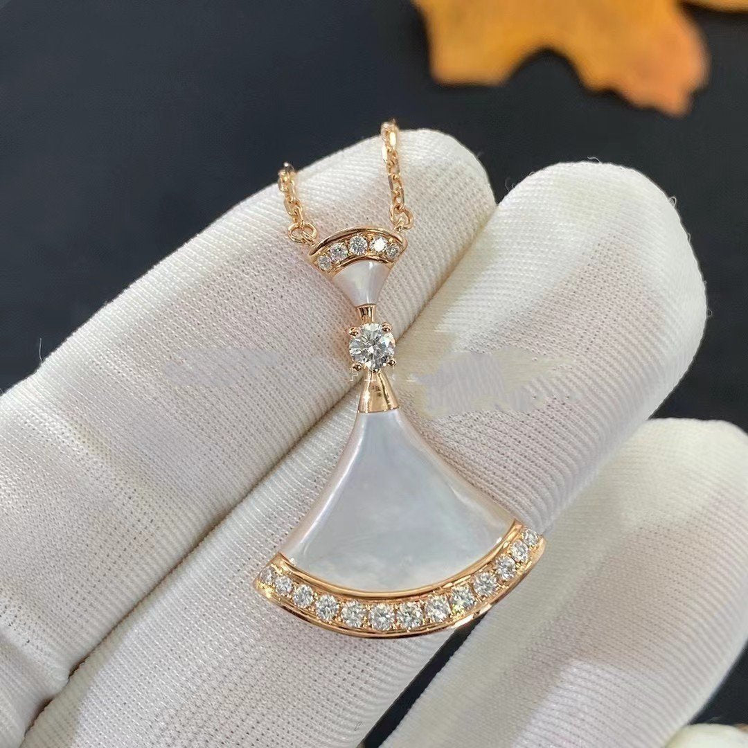 [Clover-Jewelry]DREAM NECKLACE MOP PINK GOLD DIAMOND