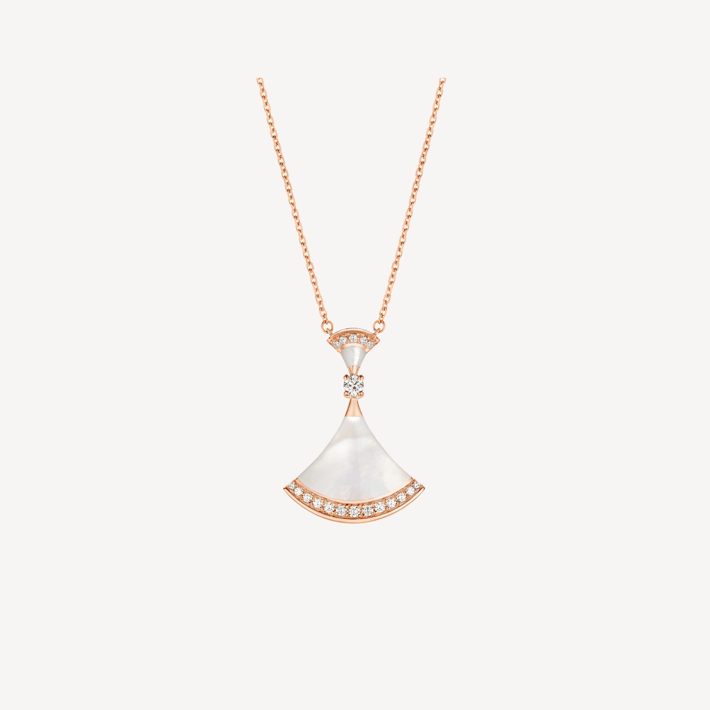 [Clover-Jewelry]DREAM NECKLACE MOP PINK GOLD DIAMOND