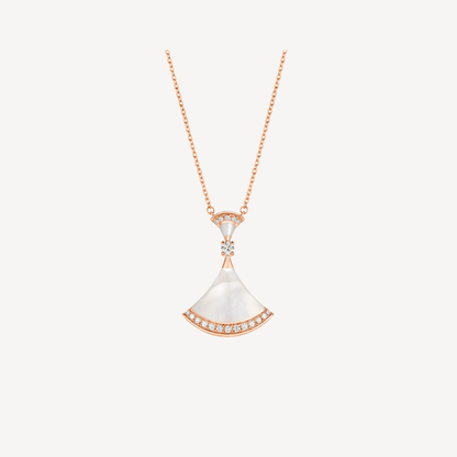 [Clover-Jewelry]DREAM NECKLACE MOP PINK GOLD DIAMOND