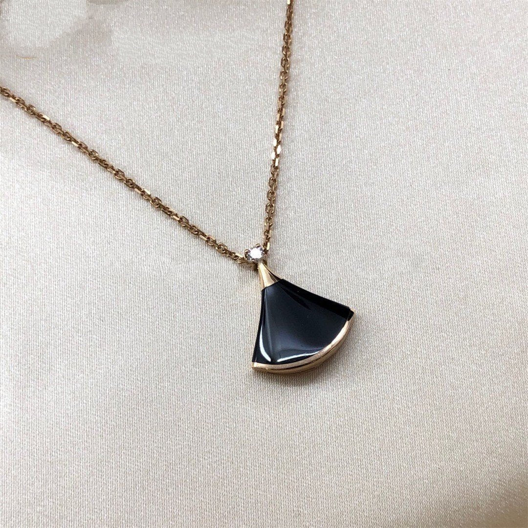 [Clover-Jewelry]DREAM NECKLACE ONYX 1 DIAMOND