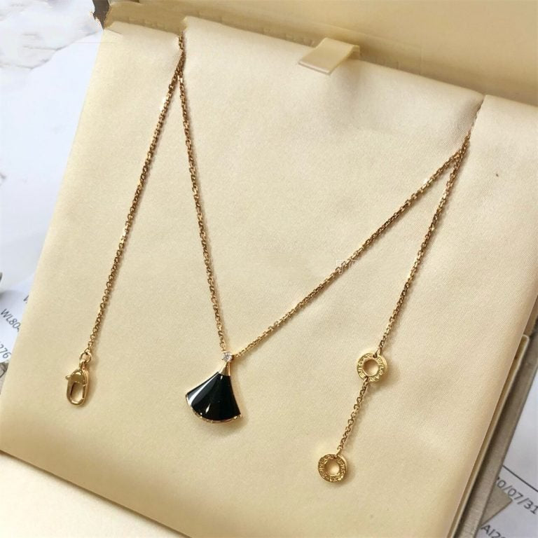 [Clover-Jewelry]DREAM NECKLACE ONYX 1 DIAMOND