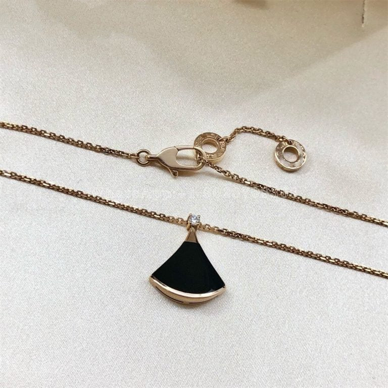 [Clover-Jewelry]DREAM NECKLACE ONYX 1 DIAMOND