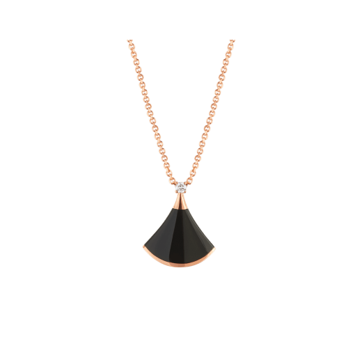 [Clover-Jewelry]DREAM NECKLACE ONYX 1 DIAMOND