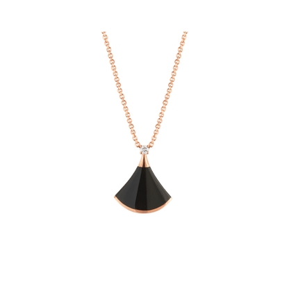 [Clover-Jewelry]DREAM NECKLACE ONYX 1 DIAMOND