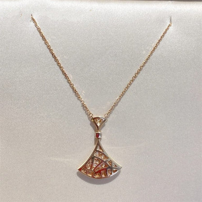 [Clover-Jewelry]DREAM NECKLACE PINK GOLD FULL DIAMOND