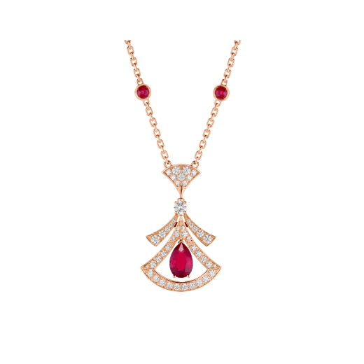 [Clover-Jewelry]DREAM NECKLACE CARNELIAN DIAMOND PINK GOLD