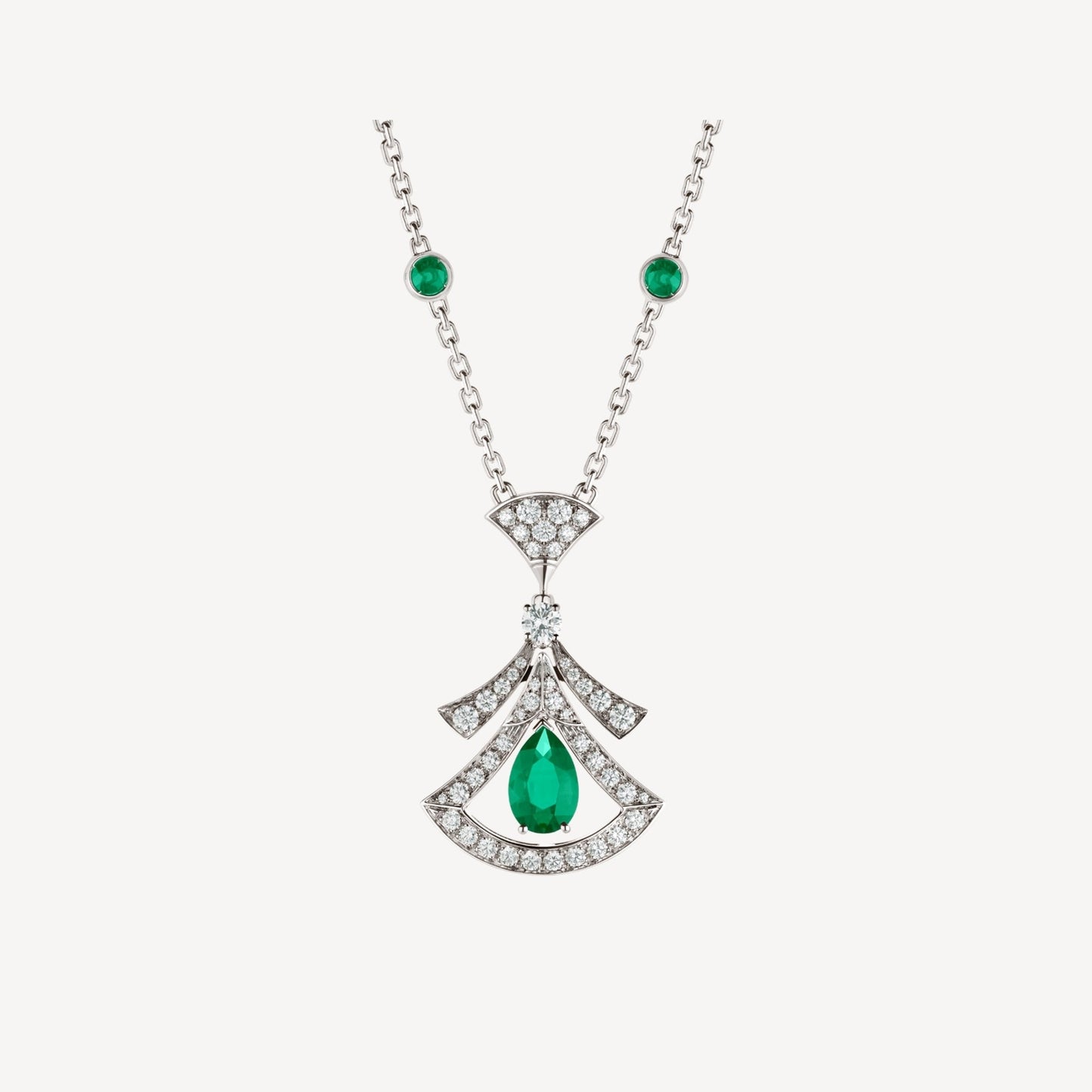 [Clover-Jewelry]DREAM NECKLACE MALACHITE DIAMOND SILVER