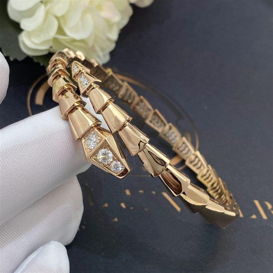 [Clover-Jewelry]SERPENTI BRACELET DIAMONDS PINK GOLD