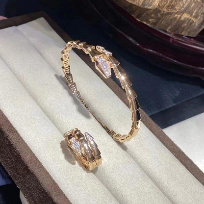 [Clover-Jewelry]SERPENTI BRACELET DIAMONDS PINK GOLD