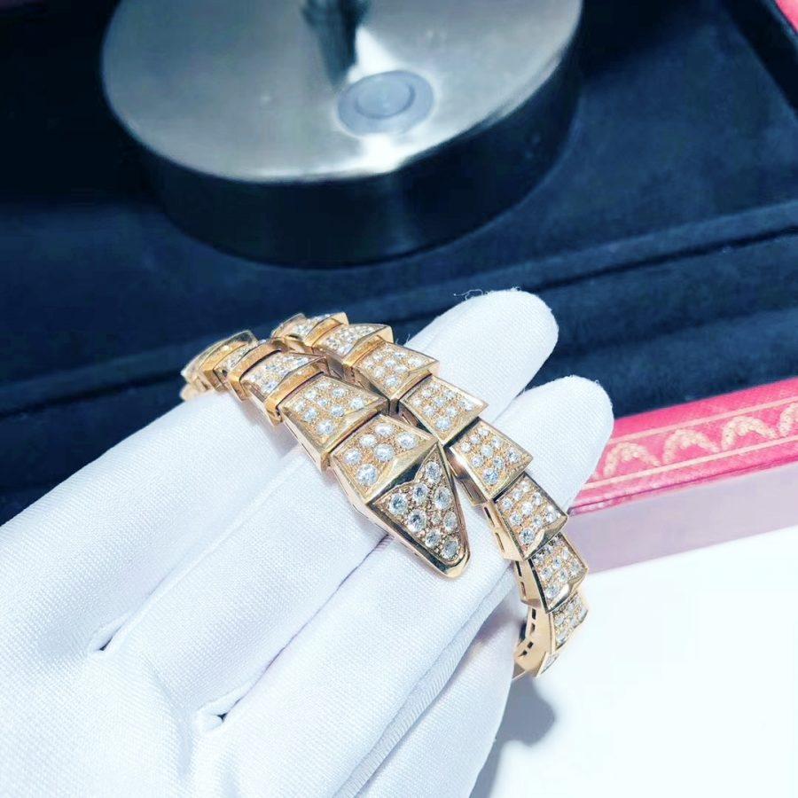 [Clover-Jewelry]SERPENTI BRACELET 8MM PINK GOLD DIAMOND