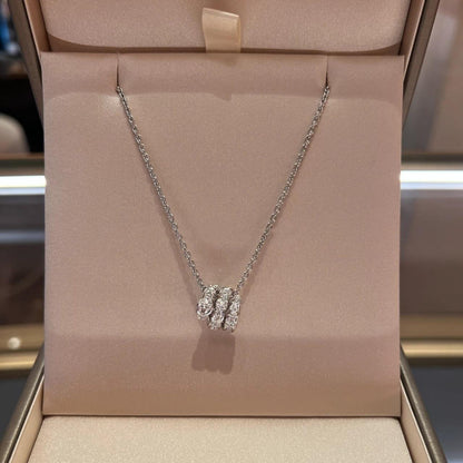 [Clover-Jewelry]SERPENTI  NECKLACE DOUBLE RING DIAMOND