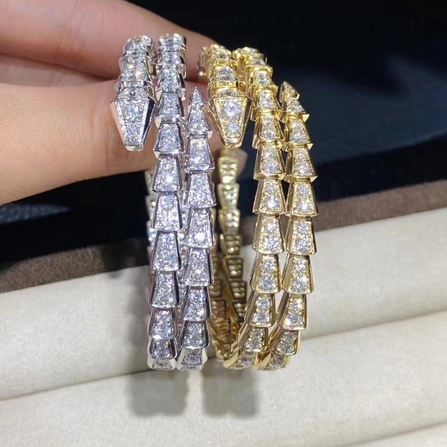 [Clover-Jewelry]SERPENTI BRACELET GOLD DIAMOND DOUBLE ROW