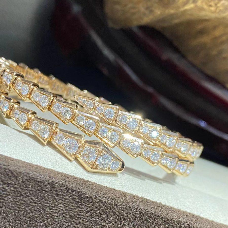 [Clover-Jewelry]SERPENTI BRACELET GOLD DIAMOND DOUBLE ROW