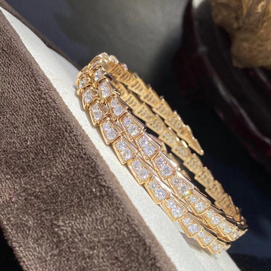 [Clover-Jewelry]SERPENTI BRACELET GOLD DIAMOND DOUBLE ROW