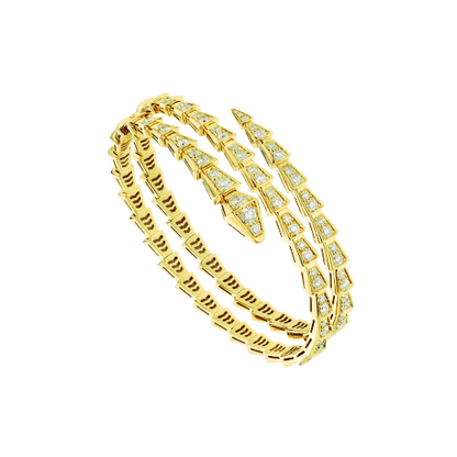 [Clover-Jewelry]SERPENTI BRACELET GOLD DIAMOND DOUBLE ROW