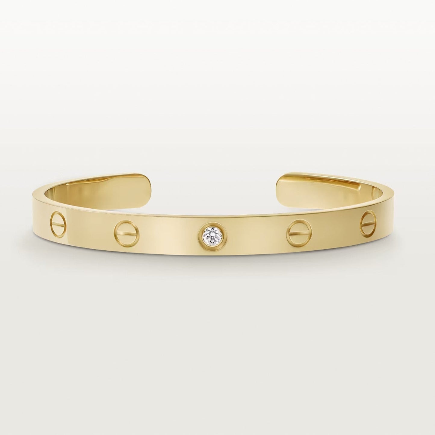 [Clover-Jewelry]LOVE BRACELET 6.1MM 1 DIAMOND OPEN CUFF