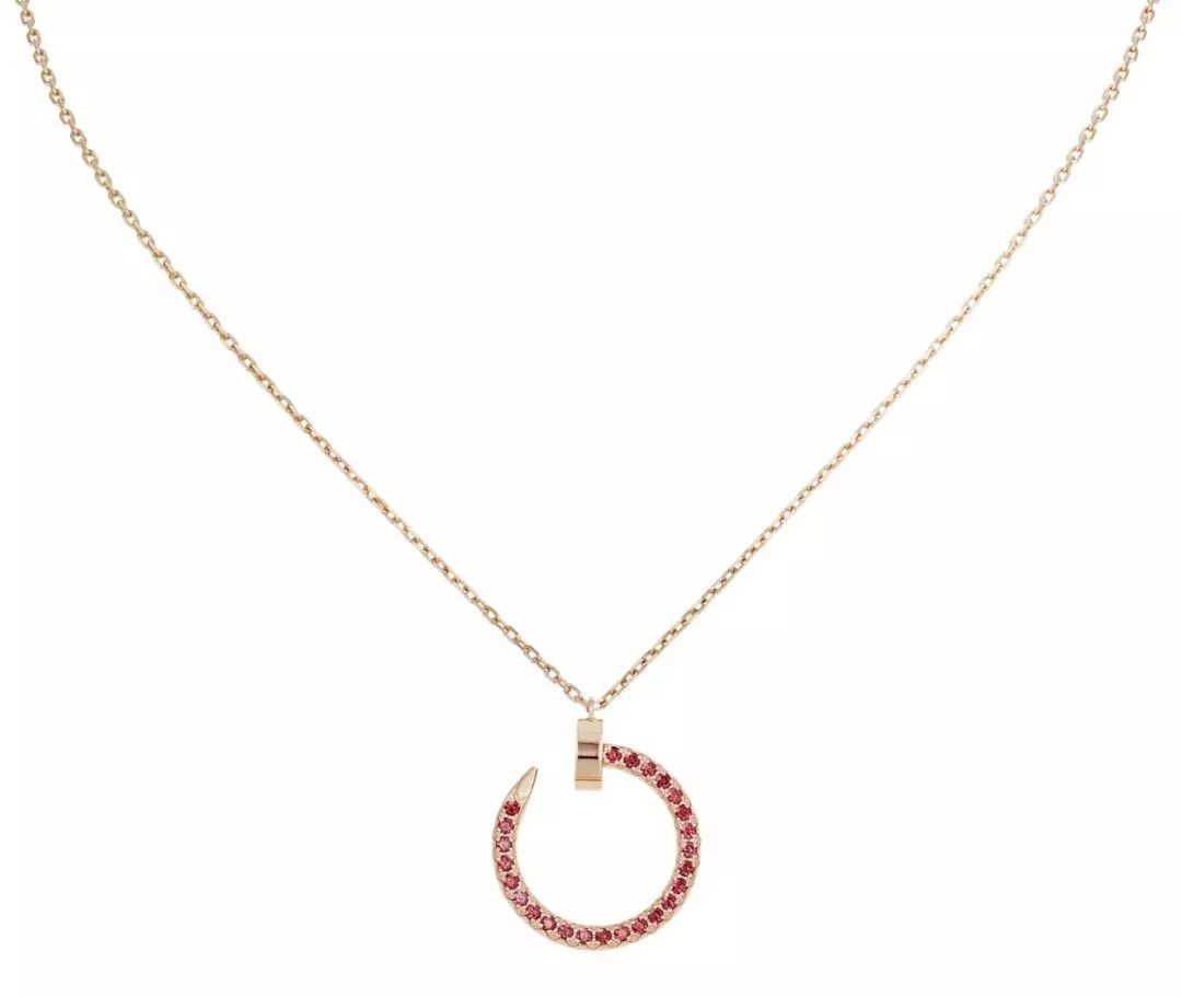 [Clover-Jewelry]JUSTE NECKLACE GOLD RED DIAMONDS