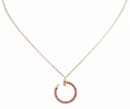 [Clover-Jewelry]JUSTE NECKLACE GOLD RED DIAMONDS