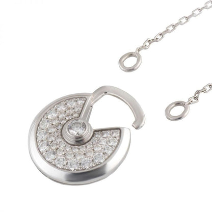 [Clover-Jewelry]AMULETTE SILVER FULL DIAMOND NECKLACE