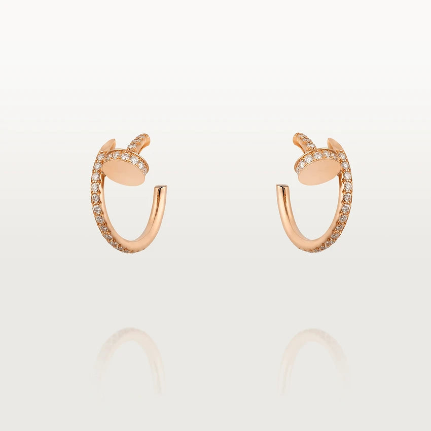 [Clover-Jewelry]JUSTE EARRINGS 12.75MM PINK GOLD DIAMOND