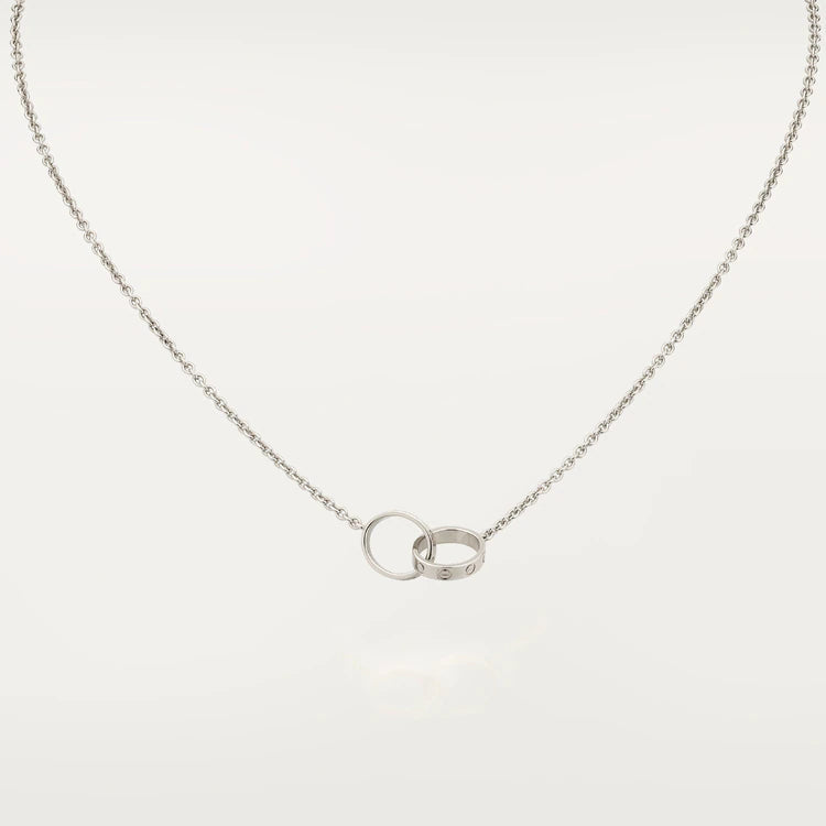 [Clover-Jewelry]LOVE NECKLACE PINK GOLD AND SILVER