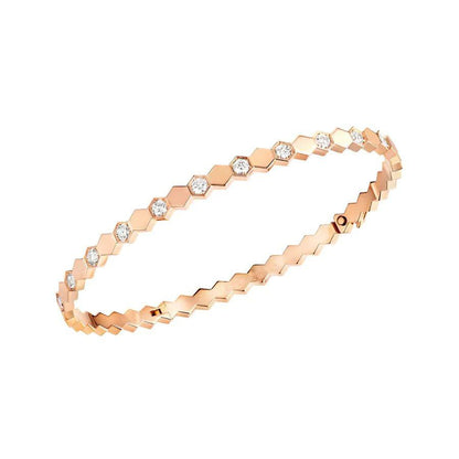 [Clover-Jewelry]BEE LOVE PINK GOLD DIAMOND BRACELET