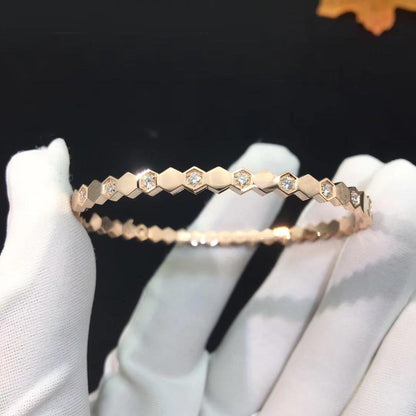 [Clover-Jewelry]BEE LOVE PINK GOLD DIAMOND BRACELET