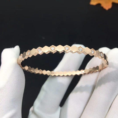 [Clover-Jewelry]BEE LOVE PINK GOLD DIAMOND BRACELET