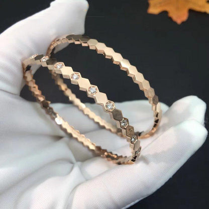 [Clover-Jewelry]BEE LOVE PINK GOLD DIAMOND BRACELET