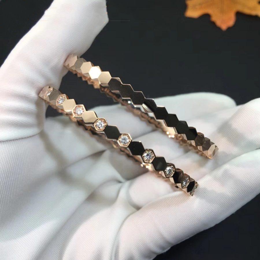 [Clover-Jewelry]BEE LOVE PINK GOLD DIAMOND BRACELET