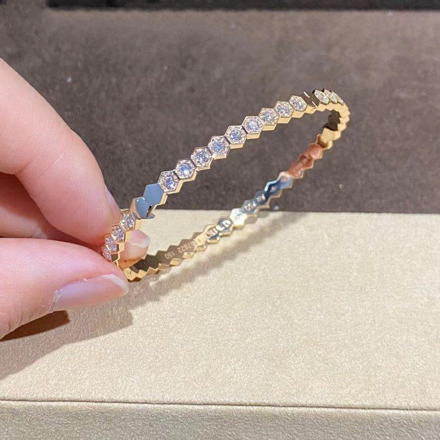 [Clover-Jewelry]BEE LOVE GOLD BRACELET FULL DIAMOND