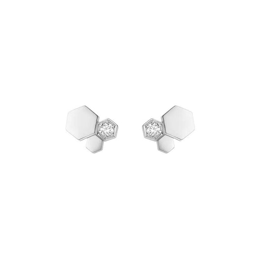 [Clover-Jewelry]BEE LOVE SILVER DIAMOND EARRINGS