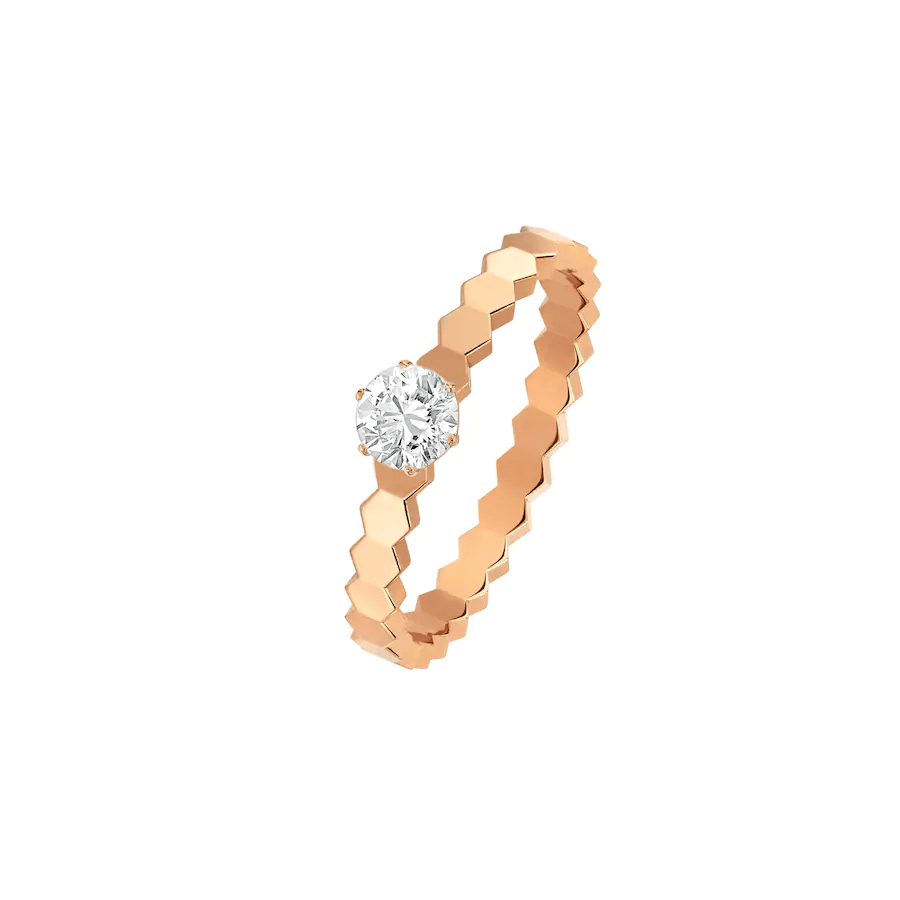 [Clover-Jewelry]BEE LOVE RING PINK GOLD 1 DIAMOND